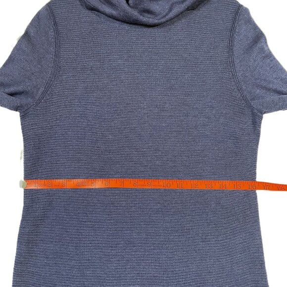 Adrienne Vittadini Cowl Neck Tunic Sweater Navy Heather Lightweight Size M - Picture 9 of 16